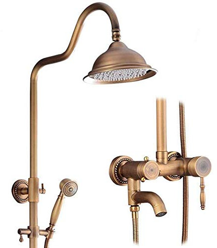 Duschsystem für Badezimmer, Retro, europäisch, Duscharmatur aus Messing, Stuykdia, A, L