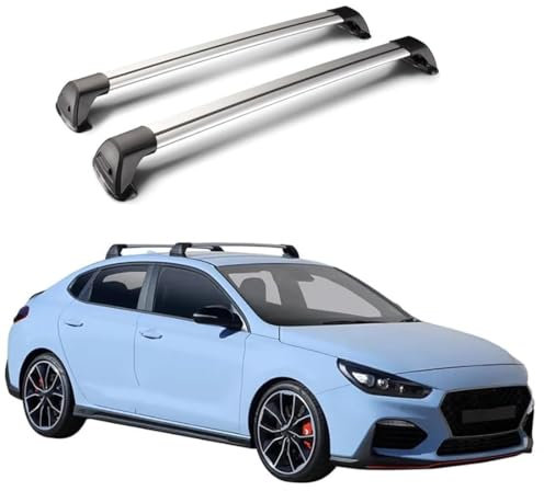 YRCTHEK für Hyundai I30 Fastback 5Door Liftback 2018-2023 Aluminium Dachträger Relingträger,Dachgepäckträger Alu Relingträger 2 Stück