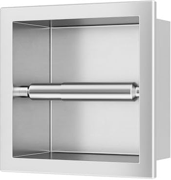 Neodrain Porte-rouleau de papier toilette encastré en acier inoxydable brossé