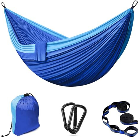 Hängematte Outdoor Camping Hängematten 2 Personen 300 x 200 cm Ultraleicht Tragbar Reise Hängematte bis 300 kg Tragfähigkeit Garten Strand Doppelhängematte Nylon Atmungsaktiv Hammock