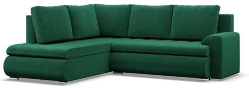 Mebligo - Ecksofa mit Schlaffunktion und 2 Bettkasten Dunkelblau 230x89x200 (BxHxT) FORESTA - Links Eckcouch, Sofas & Couches, Couch L Form, Cauchsofa, Sofa Wohnzimmer, Ecke Sofa