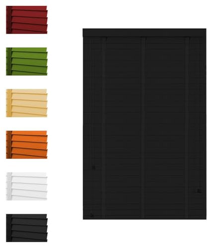 Tende orizzontali per finestre da 5,1 cm, lamelle senza fili, per ufficio, camera da letto, bagno, 50,8 cm, 76,2 cm, 101,6 cm, 127 cm, 152,4 cm, 177,8 cm, 203,2 cm, 228,6 cm, 254 cm, colore nero