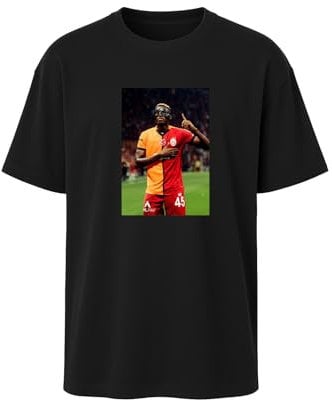 Gala Fan T-Shirt mit Osimhen Design – Limitierte Fußball Edition für Erwachsene (Schwarz, XXLarge)