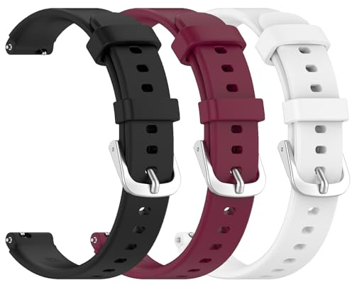 12mm Silikon Armband Kompatibel für Fossil Carlie Mini, Ersatzband Uhrenarmband für Fossil Raquel Smartwatch Zubehör (3er Pack A)
