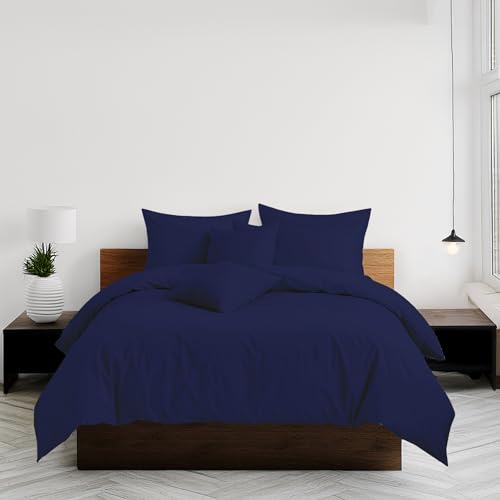 Home Sweet Home UK Plain Dyed Double Size Duvet Cover Sets Soft PolyCotton Duvet Cover Sets Double size With Button Closure Non-Iron Easy Care Bedding with Matching Pillowcases