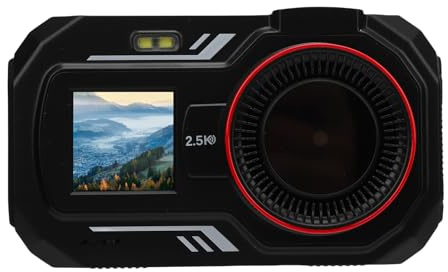 Digitalkamera 48 MP QHD, WLAN und Dual Bildschirm, Selfie Kamera mit 16 fachem Zoom für Reisefotografie, Kompakte Vlog Kamera für Anfänger (Schwarz)