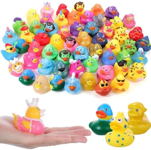 12 Stück Badeente Set Bade Badewannen mit Abflussloch Weiche Gummiente Strandente für Spaß im Bad Pool und Strand
