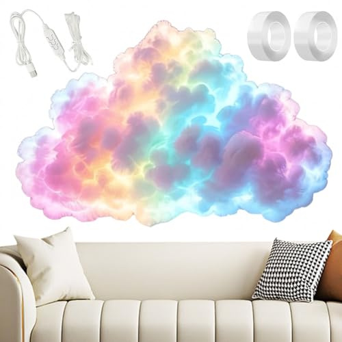 CEWROM DIY USB-Powered Thundercloud LED Light Decor - 3D Big Cloud Lightning Light Kit, Mehrfarbige Dynamische Beleuchtung, Umgebungsraumdekoration für Festivals und Partys