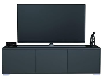 InnoFurn Tv-Board Elena, Lowboard mit Push-to-Open, Made in Germany, Moderner Fernsehschrank für Wohnzimmer Schlafzimmer, Anthrazit matt (152,5 x 43 x 37 cm)