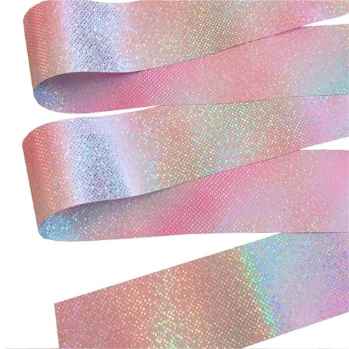 EWUHYFP 2 m/4 m Kunstturnen, Ballett, Tanzband mit Drehstab, blinkendem Glitzerstreifen, Sport-Performance-Bühnenband(4M,1pc Red)