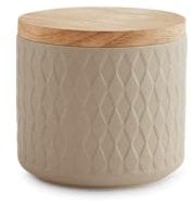 SPRINGLANE Keramik Vorratsdosen mit Holzdeckel Mint, Kautschukholz-Deckel, Aufbewahrungsdosen, Frischhaltedosen - 1x Sand: 10x9cm