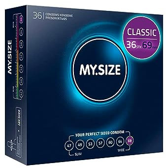 MY.SIZE Classic Kondome Größe 7 I 69 mm Breite I 36 Stück Großpackung I Premium Kondome extra dünn I Kondome gefühlsecht hauchzart I dünne 0,07 mm Wandstärke I Kondome vegan I Condoms for men