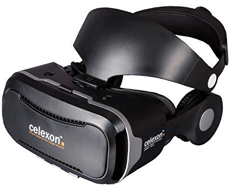 celexon Virtual-Reality 3D VR-Brille mit Headset und Kopfgurt VRG Plus - für alle Smartphones von 3,5 bis 5,7 - 550g - ideal auch für Brillenträger