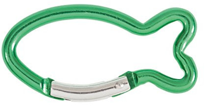 °* Karabiner in Fischform Schlüsselanhänger (Grün)