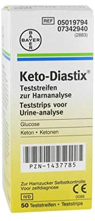 Keto Diastix Test 50 Streifen - Test zur Bestimmung der Ketone im Urin