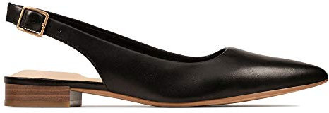 Clarks Women's Laina15 Sling Loafers, Black Black Leather Black Leather, 4.5 UK