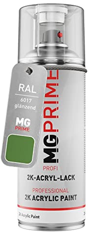 MG PRIME RAL 6017 Maigrün/May green glänzend 2K-Acryl-Lack Spraydose | Sprühdose 400 ml, schnelltrocknend