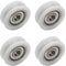 MroMax Puleggia in plastica in nylon a forma di U, 4 x 18 x 6 mm, con cuscinetto di guida, puleggia rotaia a sfere per guida di apparecchiature meccaniche, porte e finestre, 4 pezzi, colore: bianco