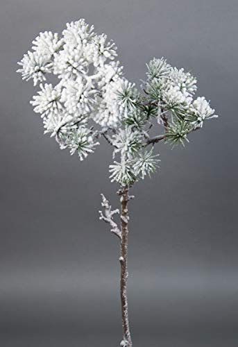 Seidenblumen Roß Japanischer Pinienzweig mit Schnee 60cm JA Kunstzweig künstlicher Tannenzweig künstliche Pinie Tanne