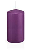 INNA-Glas Wachskerze Maeva, violett, 10cm, Ø 5cm, 23h - Made in Germany | Stumpenkerze - Windlicht Kerze