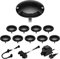 ledscom.de LED Boden-Aufbauleuchte BUNDA, 1-flammig, extra-flach, für außen, Aluminium, schwarz, rund, 7cm Ø, kaltweiß, 10er Set