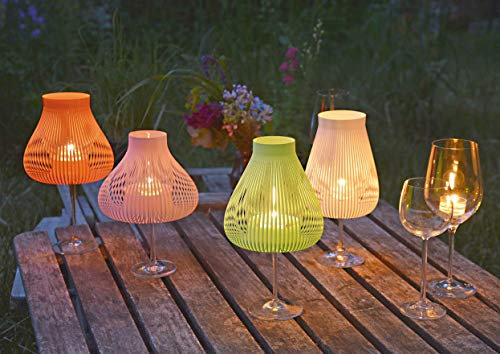 Lamp shades for wine glasses, Tea light table lamp, Wedding decor, Tea light holder lantern, Set of 4 multi-coloured MISS MOLLY