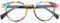Kfdzsw Brillen Rahmen Frauen-runde Brille Feld Männer Bunte Vintage Mode-Full-Felge Rx-Glas-Rahmen Licht TR Brillen Regenbogen-Schwarze Brille-Rahmen (Frame Color : C9)