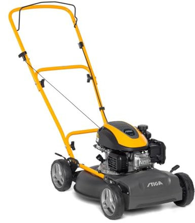 STIGA Multiclip 47 – Mulch-Rasenmäher ohne Antrieb, 45 cm Schnittbreite, 123-cm³-Benzinmotor, klappbarer Griff, 5 Schnitthöhen