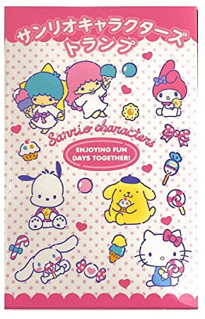 Sanrio Spielkarte Hello Kitty, Little Twin Stars, My Melody, Cinnamoroll, Pompompurin, Pochacco 8,9 x 6,1 x 1,8 cm mit Papieretui