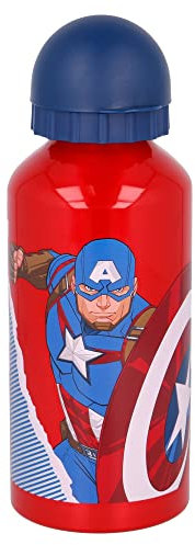 Stor8412497577347Aluminio Botella, 400 ml Capacidad, Vengadores Cómic Héroes