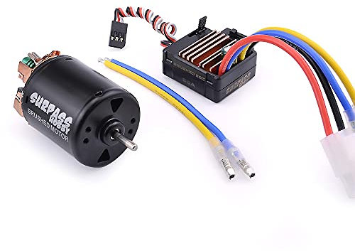 DollaTek 540 21T 4 pôles moteur brossé et 60A brossé ESC Combo avec 6V/3A BEC étanche 540 moteur ESC Combo pour 1/10 RC voiture de course