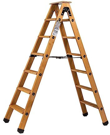 Centaure Escabeau Double accès Bois 2x6 marches + Tablette