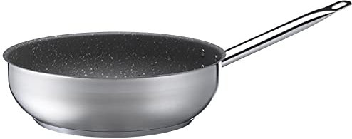 MÄSER 931997 Professional, Beschichtete Schmorpfanne 28 cm in Gastronomie-Qualität, robuste Bratpfanne mit hohem Rand und hochwertiger Granitec Antihaft Versiegelung, geeignet für Induktion, Edelstahl