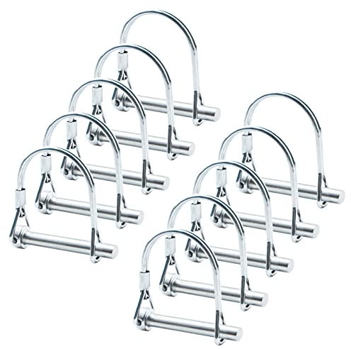 INCREWAY Perno di bloccaggio a filo, 10 pezzi, 8 mm x 45 mm, in acciaio al carbonio, perno di bloccaggio rotondo per pista, fattoria, prato