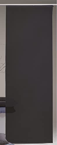 Rideau japonais Desire aspect lin 60 x 245 cm (l x H) - Couleur : noir - Avec barre de lestage/chariot de panneau - Rideau coulissant