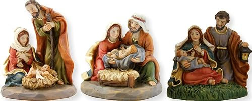 dekoprojekt Krippenfigur Hlg. Familie, Krippenblock 3-teilig 6 cm