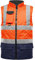 LIZZIE JACOBS Hi Viz Bodywarmer Reversible Fleece Lined High Visibility Gilet Hi Vis Reflective Waterproof Workwear Padded Vest Security Safety Wear Warm Waistcoat (X-Large, Orange/Navy)