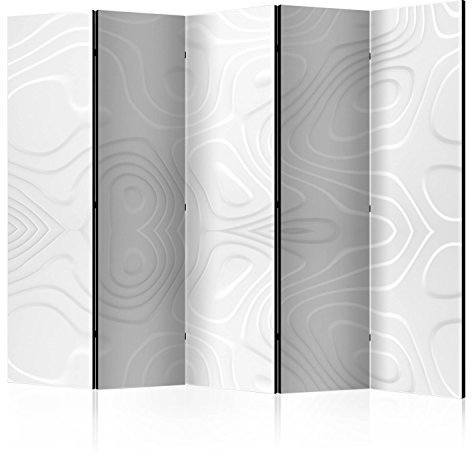 murando - Paravent intérieur Acoustique 225x172 cm - Séparateur de pièce avec Isolation phonique, Panneau insonorisant pour Bureau -Abstraction Blanc modèle Texture a-B-0059-z-c