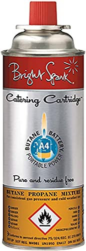 Brightspark 12 x Bright Spark Gaskartusche für Gaskocher Camping Kocher Grill Butan/Propan MFS-1A (12 Kartuschen), bunt, A4 Gas
