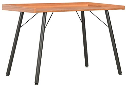 WIFESE Escritorio negro y roble 90 x 50 x 79 cm, mesa de oficina, mesa de ordenador, mesa de esquina, escritorio de oficina en casa, escritorio, ahorra espacio para oficinas, estudios, robustos y