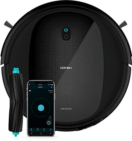 Cecotec Staubsauger Roboter und Bodenwischer Conga Connected 4-in-1. 1400 Pa, Steuerung per App, Alexa und Google Home, Bürste für Haustiere, intelligente Spülung, Autonomie 160 Min