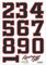 Ziffern Aufkleber Set - Höhe 8cm- wetterbeständig - Motorrad Rennen, Superbike Race, Motocross Rennstrecke, MX Racing, Supermoto Track, Enduro Bike, Auto, Quad, Pitbike, Roller, Scooter