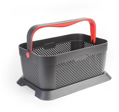 rati Basket - Red, Smarter Auto Korb zum Einkauf & Outdoor-Aktivitäten, mit Befestigungsadapter zum Kofferraum, rutschfest und Stabil während der Fahrt I Schwarz, aus 94% Recycling Material