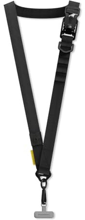 Sangle de téléphone RHINOSHIELD|Boucle magnétique avec système d'attache ultra-rapide, boucles supplémentaires pour accrocher des accessoires(Adaptateur pour lanière de téléphone inclus)-Noir
