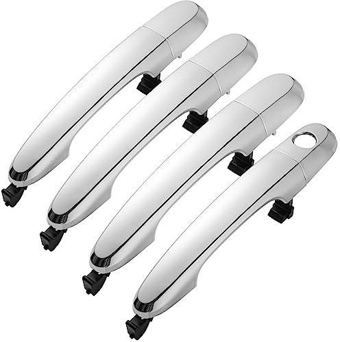 Lcyolada Lot de 4 poignées de porte extérieures pour Kia Sorento 2011 2012 2013 2014 2015, avant et arrière, côtés gauche et droit remplaçant 82651-2P010 82652-2P030, chrome