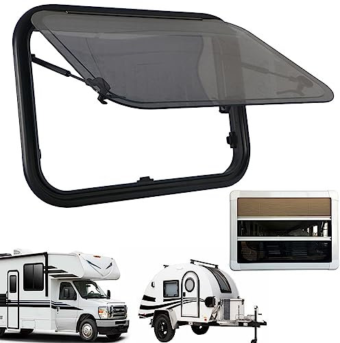 Ventana De La Caravana,Doble Capa,con Parasol Y Mosquitera,Ventana Abatible Superior para Caravanas Y Autocaravanas Ventana De Empuje Exterior,600 * 300mm