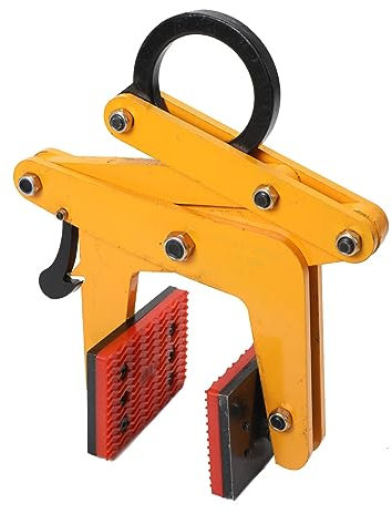 ECUTEE Abrazadera de elevación, 320 kg, alicates de desplazamiento, soporte de piedra para elevación y transporte, abrazadera de placa grande tipo A, ancho de sujeción ajustable 0-6,5 cm, amarillo