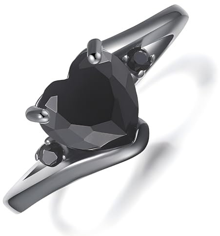 ®Zirkonia Ring für Frauen,Totenkopf-Ring,Ring Eingelegt Mit Würfelförmiger Zirkonia, Schmuckgeschenk, mit schöner Geschenkbox. (Einstellbare Größe, Schwarzes Gold Mit schwarzem Zirkonia besetzt)