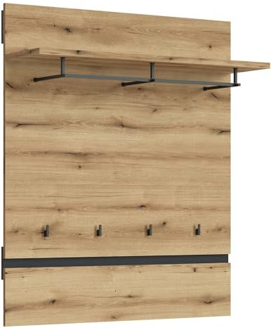 Home4You Garderobenpaneel - Coast Evoke Eiche Dekor - Grau - 100 x 116 cm
