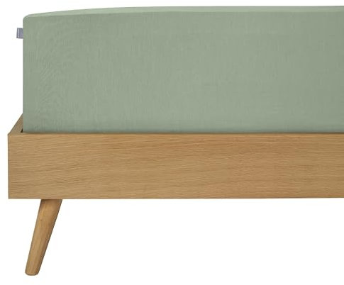 Schiesser Edeljersey Spannbettlaken Jessi | 100% gekämmte Baumwolle aus nachhaltiger Produktion | für Matratzen 90x200cm bis 100x200cm | Matratzenhöhe bis 22cm | Hellgrün